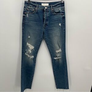 Mother Superior The Trickster Skinny Fray Distressed Jean
